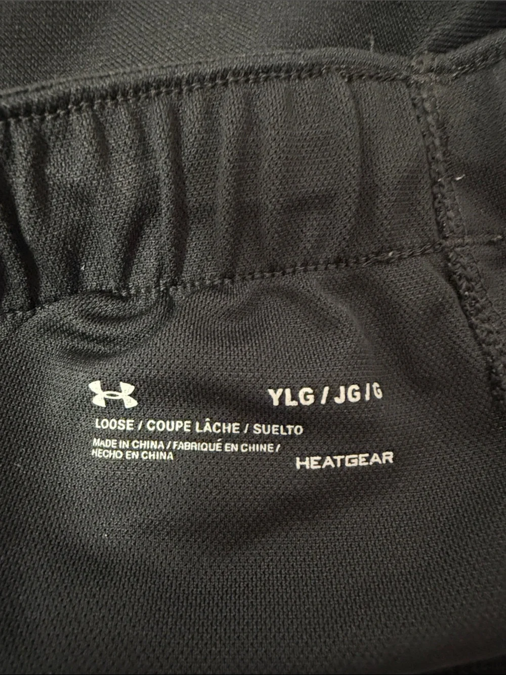 Under Armour Kid's Black Athletic Shorts with Logo Waistband
